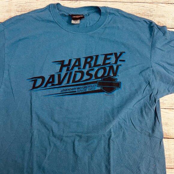 Vintage Harley Davidson Rockstar Fort Myers FL T-Shirt Size Large Blue Surfboard - Picture 6 of 11